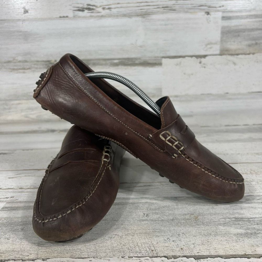 Cole Haan NikeAir Grant Canoe Driving Penny Loafer Brown Leather Mens Size 11 M - Picture 6 of 8